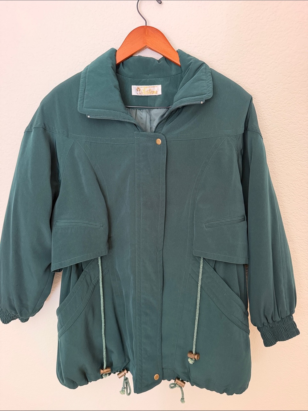 Vintage Women's Green Hooded coat